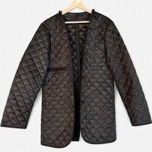 Vintage Black Quilted Jacket Liner-Size Small, Minimalist